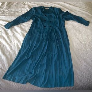 Vintage Elegant Teal Long Sleeve Dress Size 20 Kathryn Deene